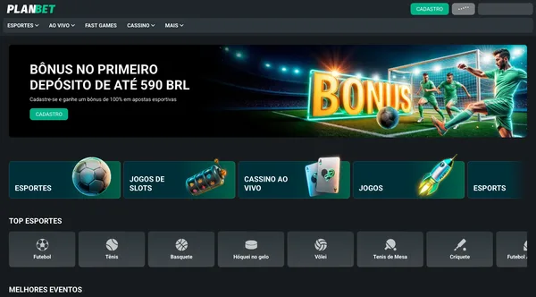 Planbet – página inicial